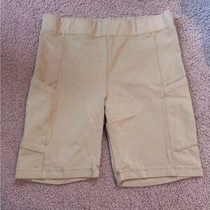 NWT Monrow Movement High Rise Biker Shorts 7” Pockets in Taupe Women’s XS